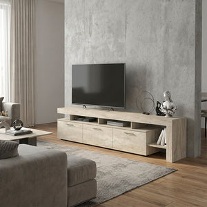 Έπιπλο τηλεόρασης Acnes  χρώμα travertine 220x40x52εκ. - Pakobazaar