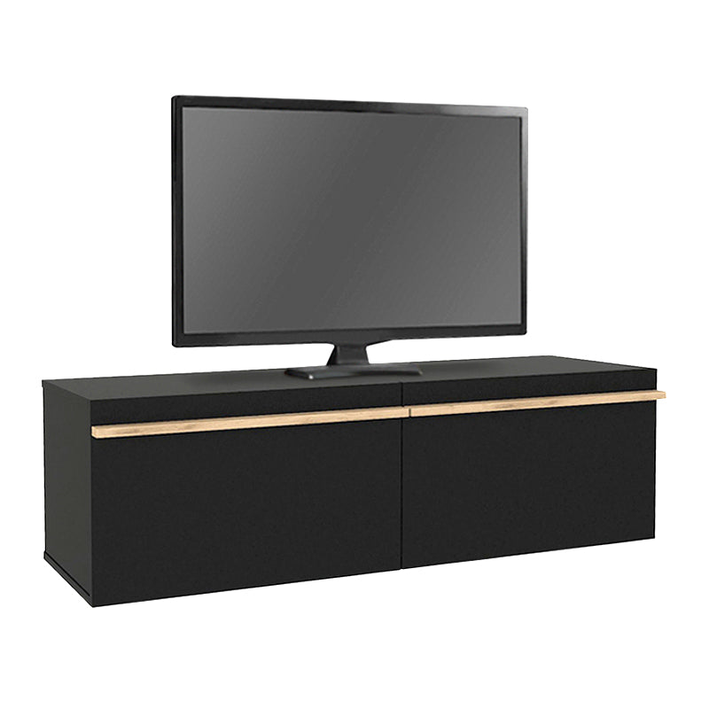 Έπιπλο τηλεόρασης επιτοίχιο Morel  με LED χρώμα μαύρο 140x41,8x40εκ.
