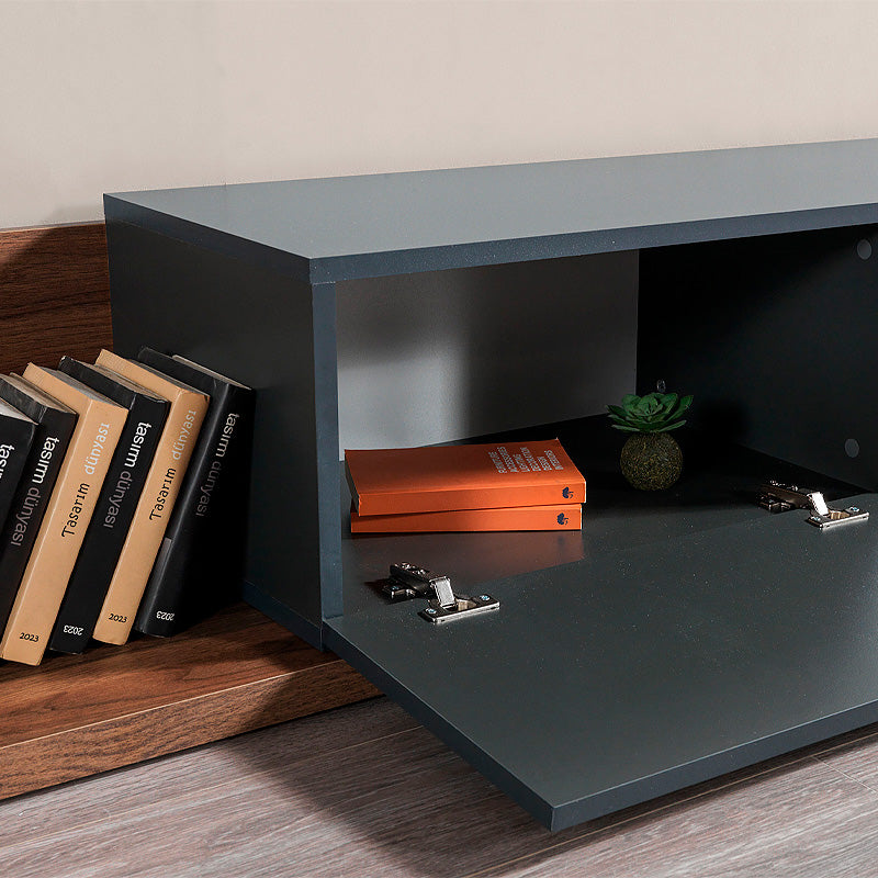 Έπιπλο τηλεόρασης Enstey  επεκτεινόμενο χρώμα καρυδί - ανθρακί 260x41,8x33,5εκ.