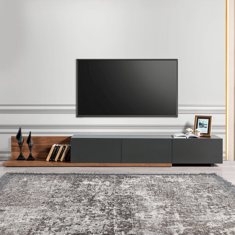 Έπιπλο τηλεόρασης Enstey  επεκτεινόμενο χρώμα καρυδί - ανθρακί 260x41,8x33,5εκ.