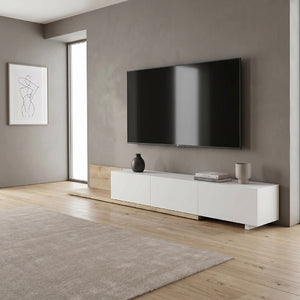 Έπιπλο τηλεόρασης Enstey  επεκτεινόμενο χρώμα sapphire oak - λευκό 260x41,8x33,5εκ. - Pakobazaar