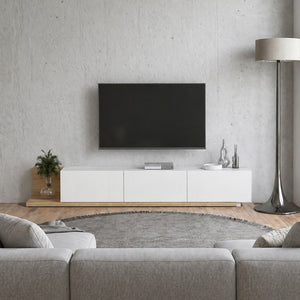 Έπιπλο τηλεόρασης Enstey  επεκτεινόμενο χρώμα sapphire oak - λευκό 260x41,8x33,5εκ. - Pakobazaar