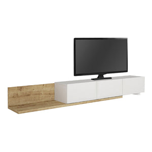 Έπιπλο τηλεόρασης Enstey  επεκτεινόμενο χρώμα sapphire oak - λευκό 260x41,8x33,5εκ. - Pakobazaar