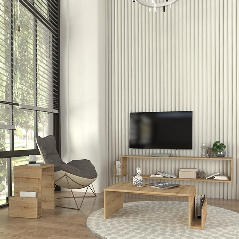 Τραπεζάκι βοηθητικό Regnar  χρώμα sapphire oak 43,1x33,5x52εκ.