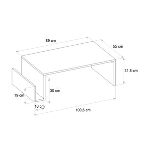 Τραπεζάκι σαλονιού Regnar  χρώμα rebab 100,6x55x31,8εκ. - Pakobazaar