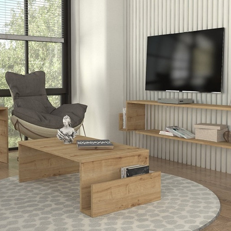 Τραπεζάκι σαλονιού Regnar  χρώμα sapphire oak 100,6x55x31,8εκ.