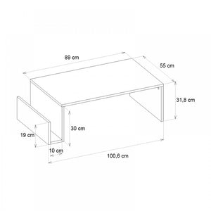 Τραπεζάκι σαλονιού Regnar  χρώμα sapphire oak 100,6x55x31,8εκ.