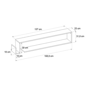 Έπιπλο τηλεόρασης επιτοίχιο Regnar  χρώμα rebab 168,6x25x31,8εκ. - Pakobazaar