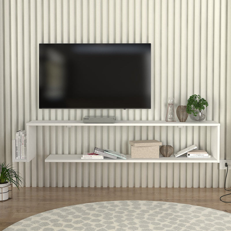 Έπιπλο τηλεόρασης επιτοίχιο Regnar  χρώμα λευκό 168,6x25x31,8εκ.