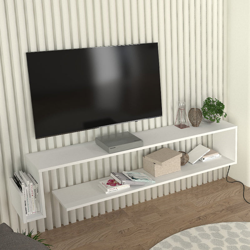 Έπιπλο τηλεόρασης επιτοίχιο Regnar  χρώμα λευκό 168,6x25x31,8εκ.