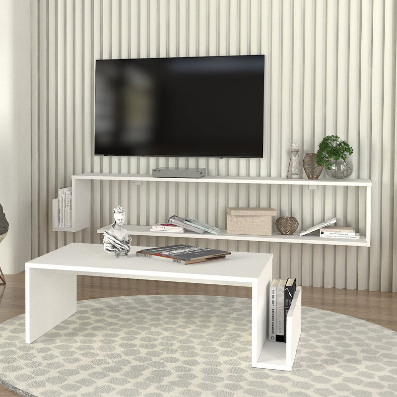 Έπιπλο τηλεόρασης επιτοίχιο Regnar  χρώμα λευκό 168,6x25x31,8εκ.