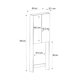 Έπιπλο πλυντηρίου Romme  χρώμα sepet oak 65x27,1x180εκ.