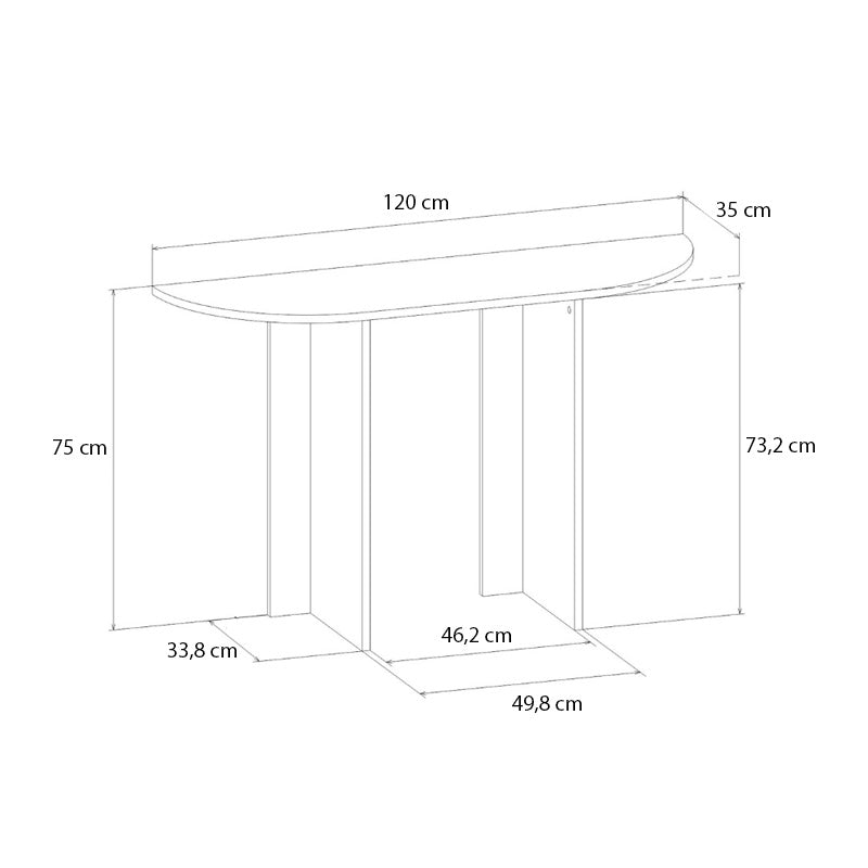 Κονσόλα Cortado  χρώμα καρυδί 120x35x75εκ. - Pakobazaar