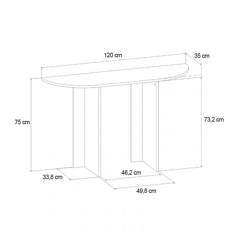 Κονσόλα Cortado  χρώμα sapphire oak 120x35x75εκ. - Pakobazaar