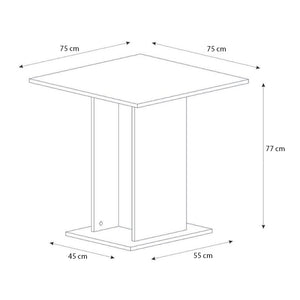 Τραπέζι Allos  χρώμα sapphire oak 75x75x77εκ.