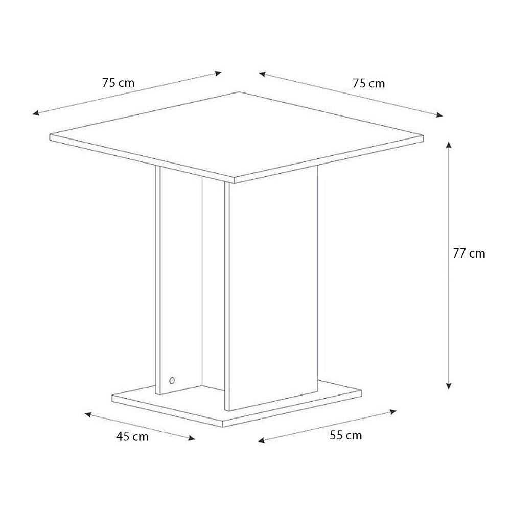 Τραπέζι Allos  χρώμα γκρι σκυροδέματος 75x75x77εκ.