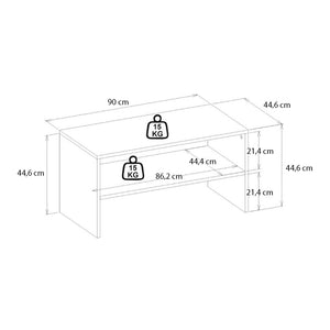 Τραπεζάκι σαλονιού Eleva  χρώμα sapphire oak 90x44,6x46,4εκ.