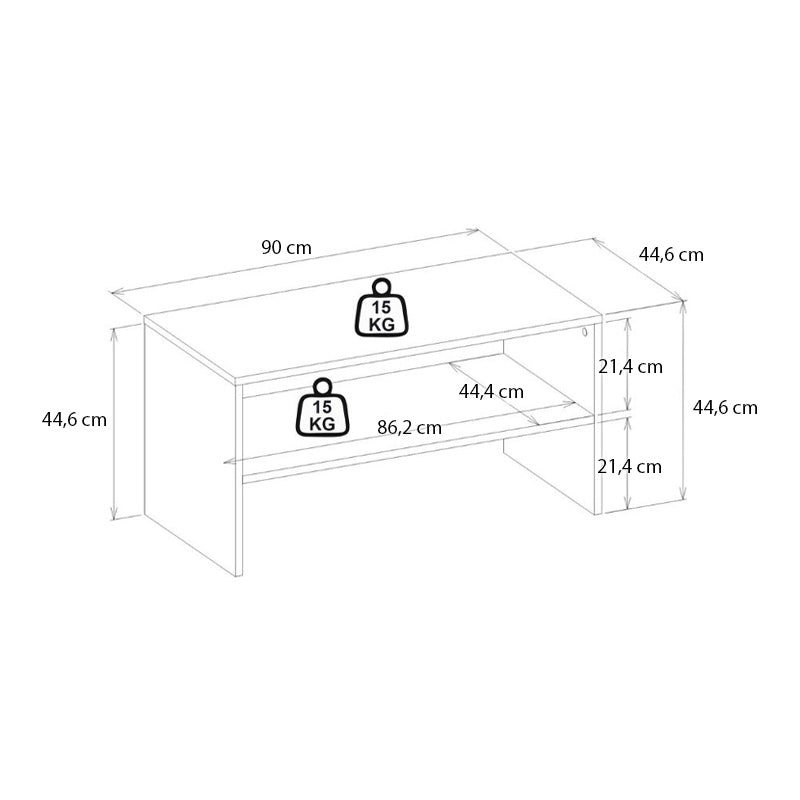 Τραπεζάκι σαλονιού Eleva  χρώμα sapphire oak 90x44,6x46,4εκ.