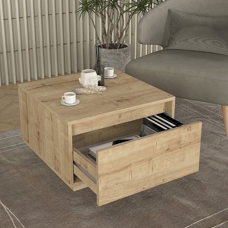 Τραπεζάκι σαλονιού Pura  χρώμα sapphire oak 60x60x40εκ.