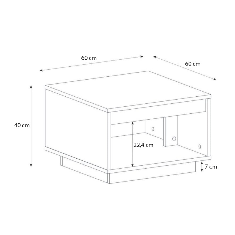 Τραπεζάκι σαλονιού Onda  χρώμα sapphire oak 60x60x40εκ.