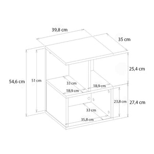 Κομοδίνο - Τραπεζάκι βοηθητικό Entiero  χρώμα sapphire oak 39,8x35x54,6εκ.