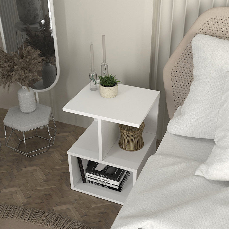 Κομοδίνο - Τραπεζάκι βοηθητικό Entiero  χρώμα λευκό 39,8x35x54,6εκ.