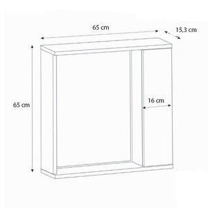 Καθρέπτης μπάνιου Deal Μegapap χρώμα λευκό 65x15,3x65εκ.