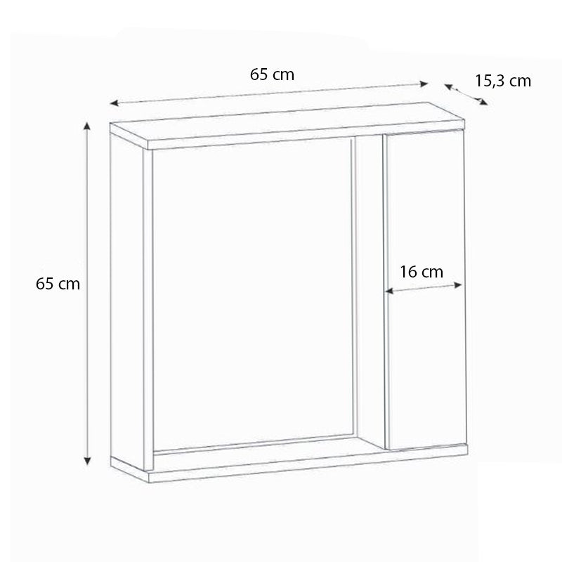Καθρέπτης μπάνιου Deal Μegapap χρώμα λευκό 65x15,3x65εκ.