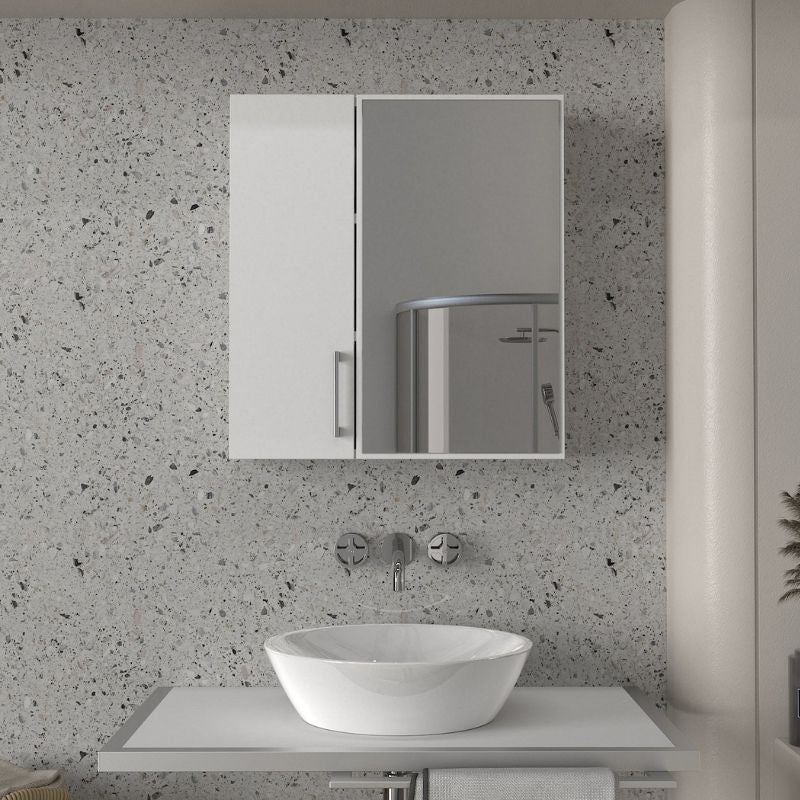 Καθρέπτης μπάνιου Ditto Μegapap χρώμα λευκό 59,6x16,4x64,8εκ. - Pakobazaar