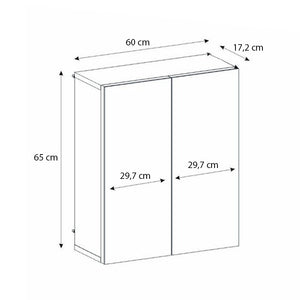 Καθρέπτης μπάνιου Binary Μegapap χρώμα λευκό 60x17,2x65εκ.