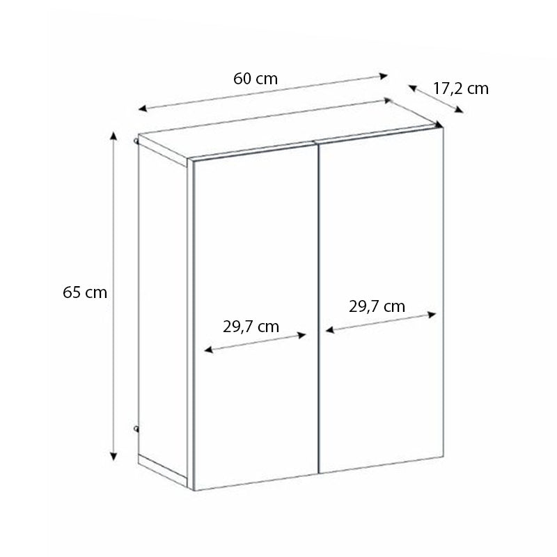 Καθρέπτης μπάνιου Binary Μegapap χρώμα λευκό 60x17,2x65εκ.