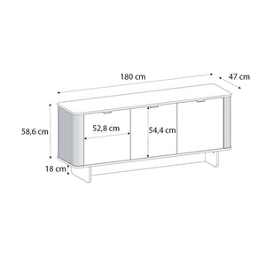 Μπουφές Bohema  χρώμα ivory - sepet oak 180x47x76,6εκ.