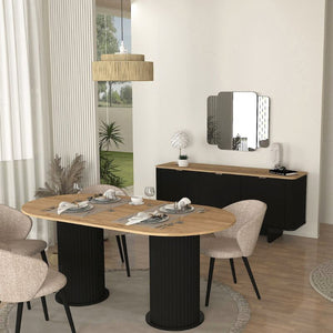 Μπουφές Bohema  χρώμα μαύρο - sepet oak 180x47x76,6εκ.