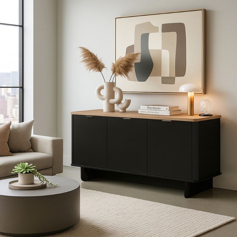 Μπουφές Bohema  χρώμα μαύρο - sepet oak 180x47x76,6εκ.