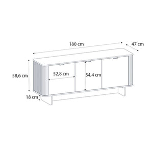 Μπουφές Bohema  χρώμα μαύρο - sepet oak 180x47x76,6εκ.