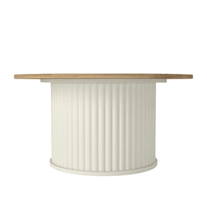 Τραπεζάκι σαλονιού Bohema  χρώμα ivory - sepet oak Ø85x43,2εκ.