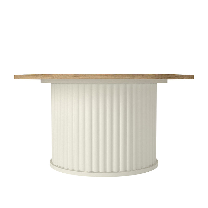 Τραπεζάκι σαλονιού Bohema  χρώμα ivory - sepet oak Ø85x43,2εκ.