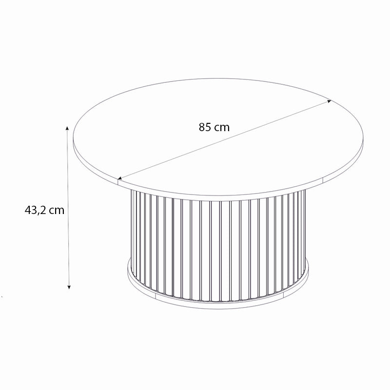 Τραπεζάκι σαλονιού Bohema  χρώμα ivory - sepet oak Ø85x43,2εκ.