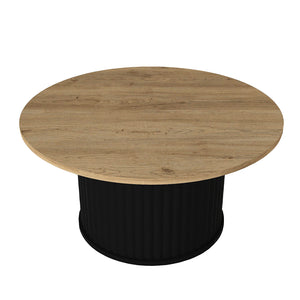 Τραπεζάκι σαλονιού Bohema  χρώμα μαύρο - sepet oak Ø85x43,2εκ.