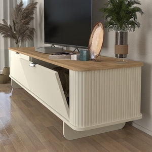Έπιπλο τηλεόρασης Bohema  χρώμα ivory - sepet oak 180x47x45,6εκ.