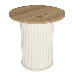 Τραπεζάκι βοηθητικό Bohema  χρώμα ivory - sepet oak Ø50x53,2εκ.