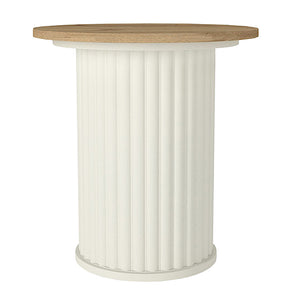Τραπεζάκι βοηθητικό Bohema  χρώμα ivory - sepet oak Ø50x53,2εκ.