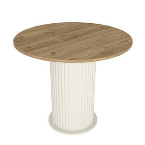 Τραπέζι Bohema  χρώμα ivory - sepet oak Ø90x77,7εκ.