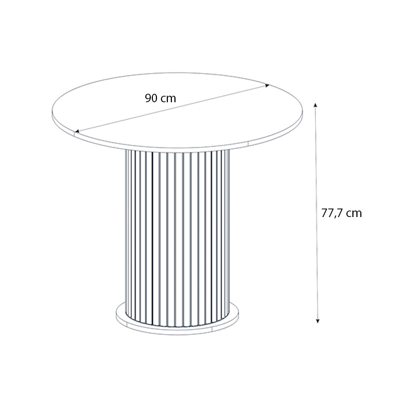 Τραπέζι Bohema  χρώμα ivory - sepet oak Ø90x77,7εκ.
