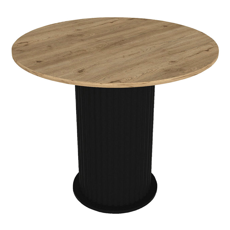 Τραπέζι Bohema  χρώμα μαύρο - sepet oak Ø90x77,7εκ.
