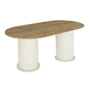 Τραπέζι Bohema  χρώμα ivory - sepet oak 180x90x77,7εκ.