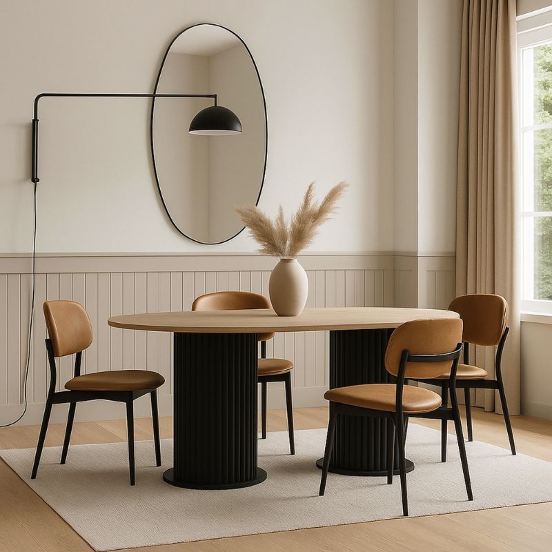 Τραπέζι Bohema  χρώμα μαύρο - sepet oak 180x90x77,7εκ.