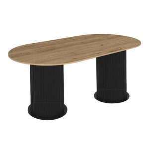 Τραπέζι Bohema  χρώμα μαύρο - sepet oak 180x90x77,7εκ.