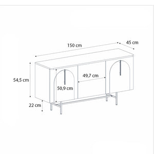 Μπουφές Rebel  χρώμα rota oak - sandstone 150x45x76,5εκ.