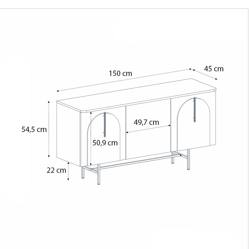 Μπουφές Rebel  χρώμα rota oak - sandstone 150x45x76,5εκ.